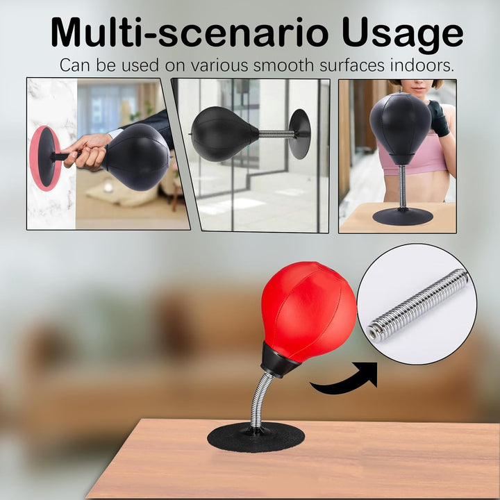 Punchingball, Punchingball Tisch mit Federn, Saugnapf zum Stressabbau für Chef, Kollegen, Freunde, 1