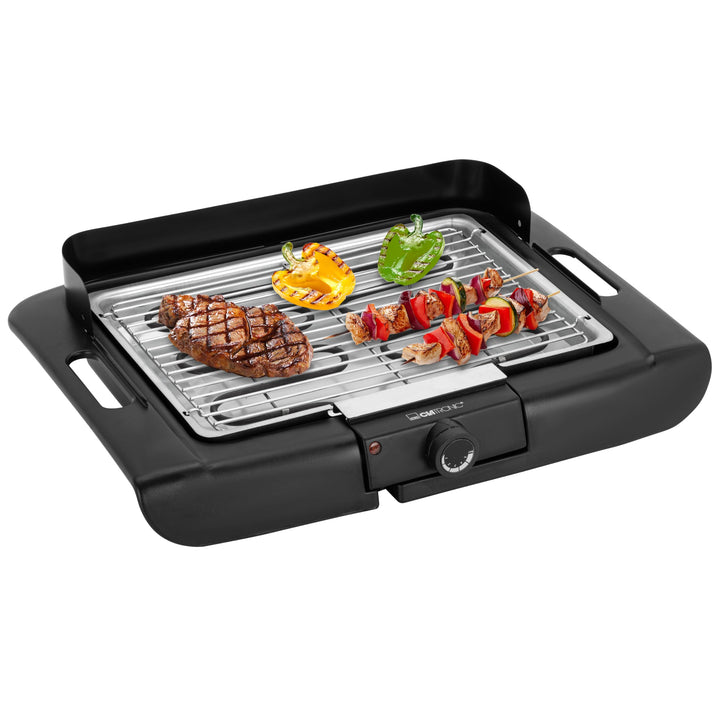 Clatronic® Barbecue-Tischgrill | Elektrogrill | ideal für Balkon & Küche | 35 x 24 cm Grillfläche |