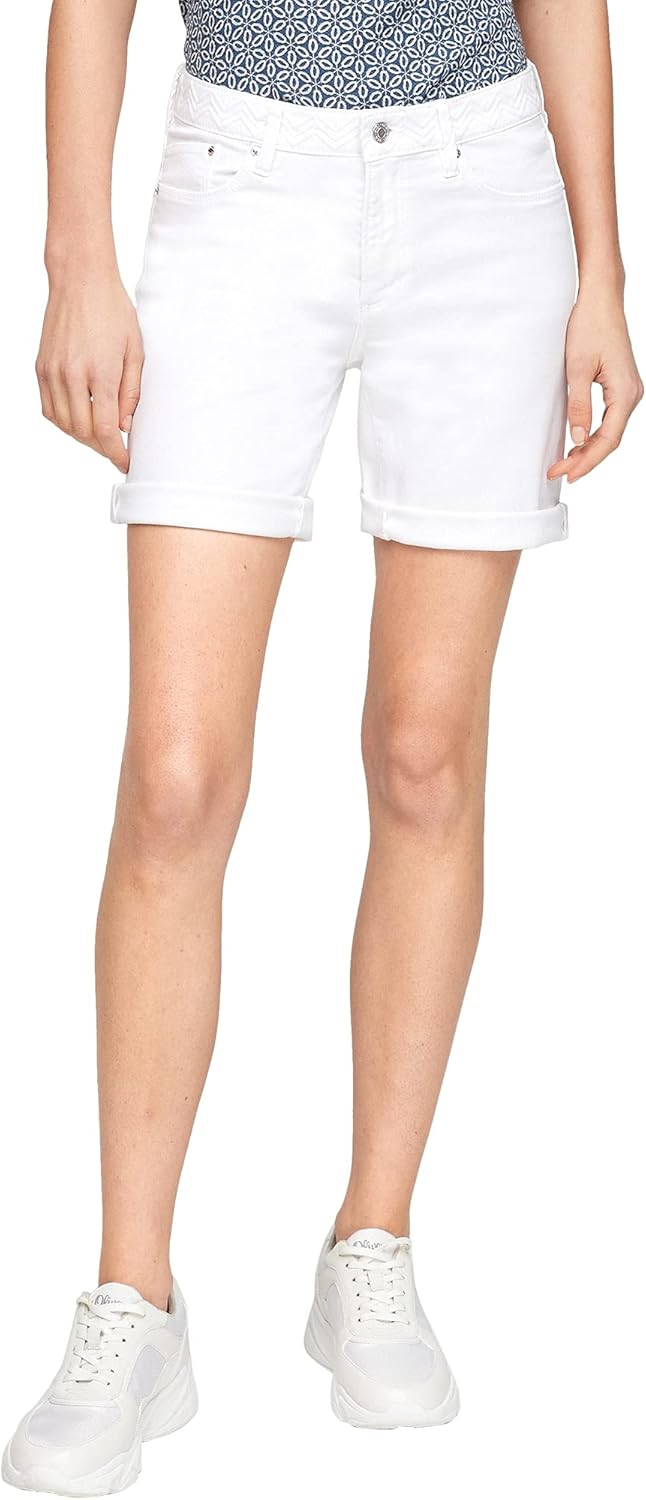 s.Oliver Damen Shorts 46 Weiss, 46 Weiss