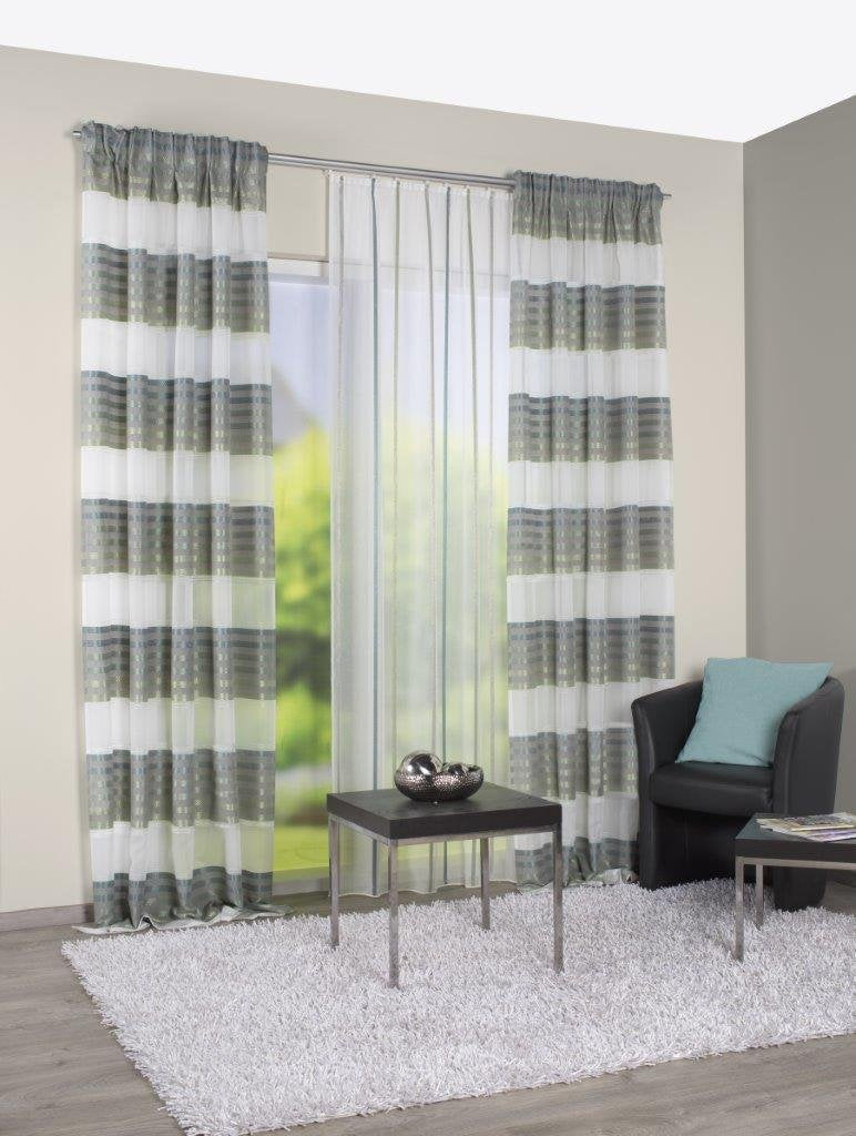 Home fashion Fertigschal, Stoff, Grün, 225 x 140 cm Grün H225 x B140 cm (1er Pack), Grün H225 x B140