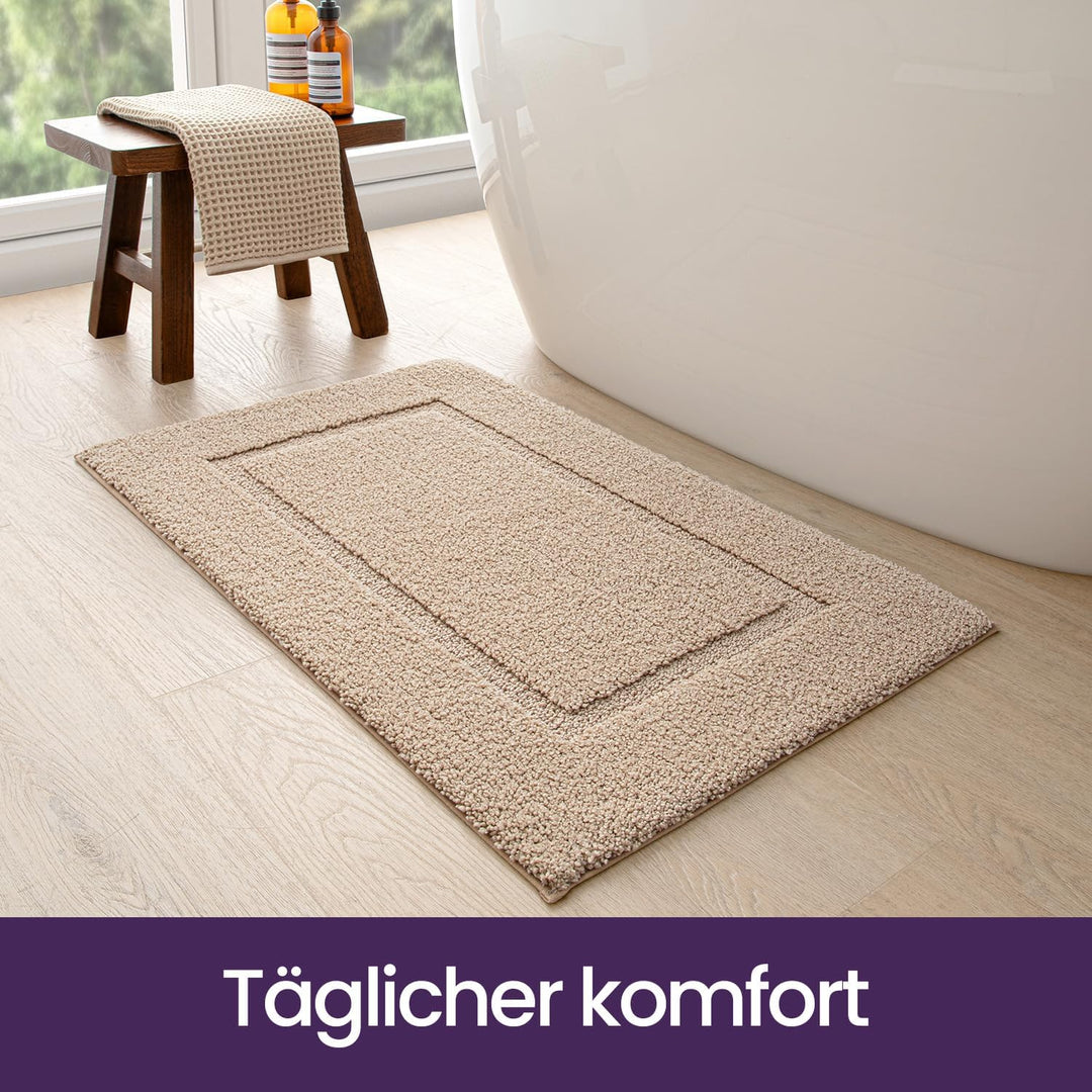 DEXI Badezimmerteppich 60 x 110 cm, Badteppich rutschfest Waschbar, weicher Badematte, Mikrofaser Ab