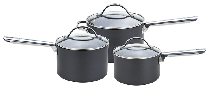 Anolon 3er Topfset - Professionelle Antihaftbeschichtung - Stielkasserolle 16/18/20cm mit Deckel - L