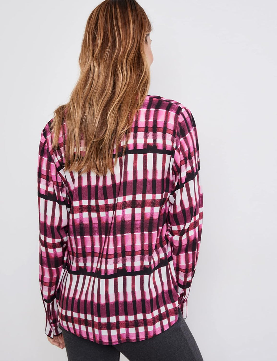 Gerry Weber Damen Bluse 44 Lila/Pink/Ecru/Weiss Druck, 44 Lila/Pink/Ecru/Weiss Druck
