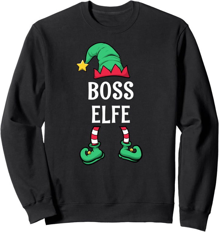 Boss Elfe Partnerlook Familien Weihnachten Frauen Mädchen Sweatshirt