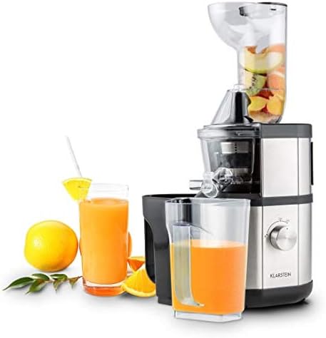 Klarstein Fruitberry, Entsafter, vertikale Saftpresse, extrem feine Edelstahl-Mikrosieb, Slow Juicer