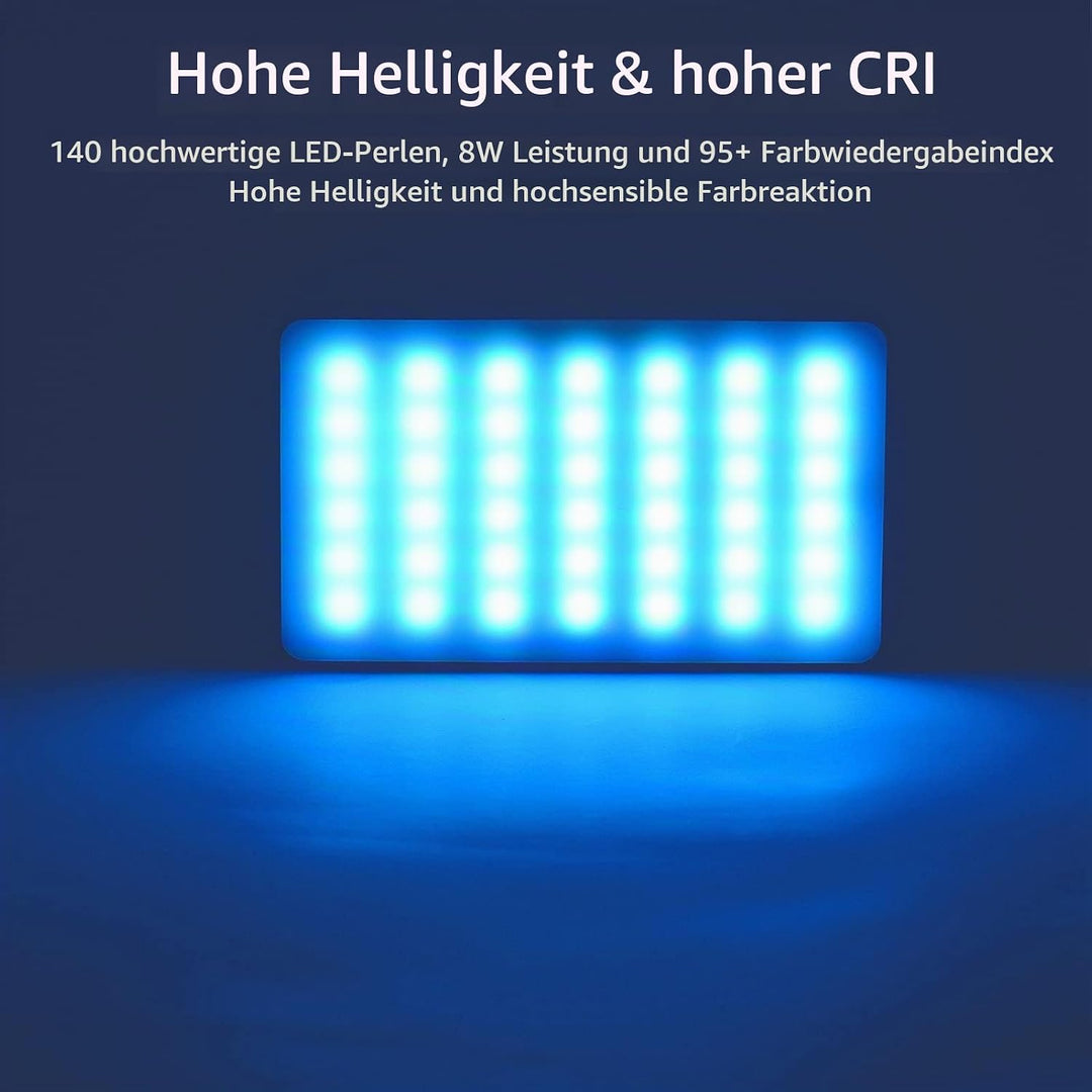 Video Licht RGB, Andoer LED Videoleuchte mit 3100 mAh Akku,Mini Kamera Licht,Dimmbare 2500K-9000K,Wi