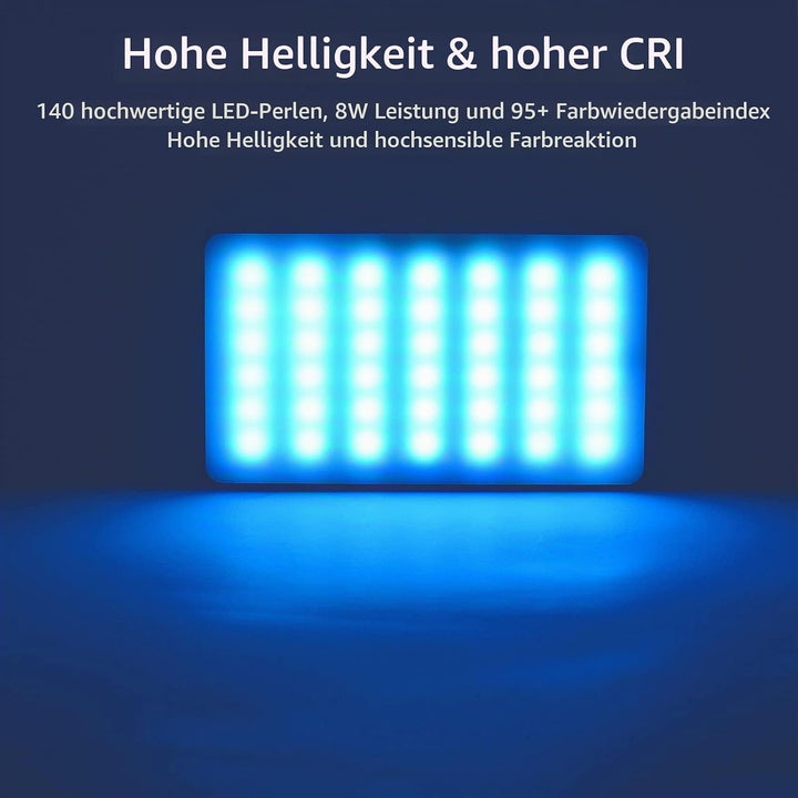 Video Licht RGB, Andoer LED Videoleuchte mit 3100 mAh Akku,Mini Kamera Licht,Dimmbare 2500K-9000K,Wi