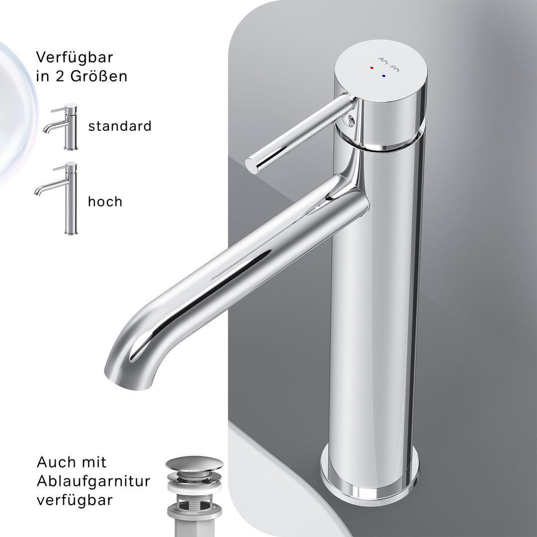 Wasserhahn Bad Hoch, Waschbecken Badarmatur, Mischbatterie Waschbecken aus Messing, Waschtischarmatu