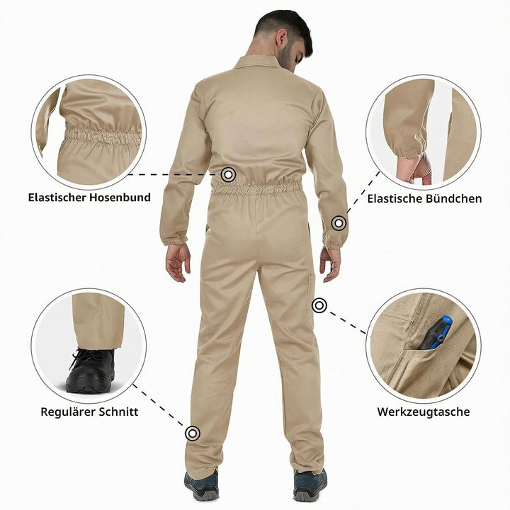 BWOLF Herren Anax Overall Arbeitsoverall Herren (1er Pack) S Khaki, S Khaki