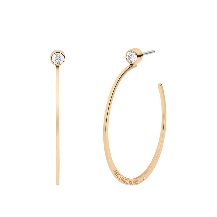 Michael Kors Damen-Creolen, Silber, Rotgold und Gold, Metall, Kristalle