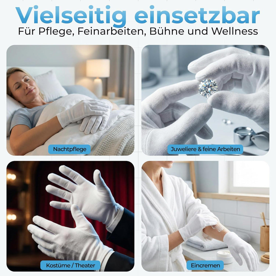 Dermatest: Sehr Gut - Lavamed® Baumwollhandschuhe - extra weiche Baumwoll-Handschuhe aus 100% Baumwo