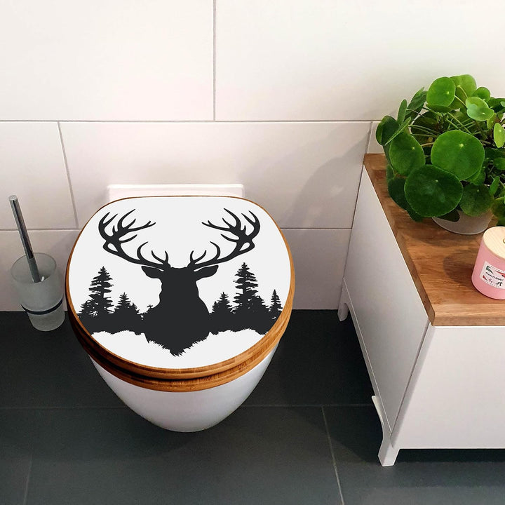 banjado Design WC Sitz Bambus Absenkautomatik 45,8x37,5cm - Toilettendeckel mit Absenkautomatik Holz