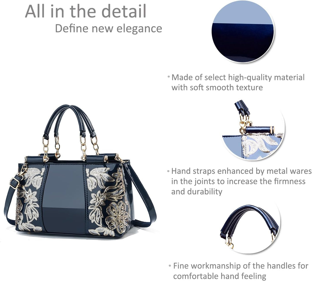 NICOLE&DORIS Handtasche Damen Schultertasche Mode Frauen Umhängetasche Lackleder Handtasche Damen Sh