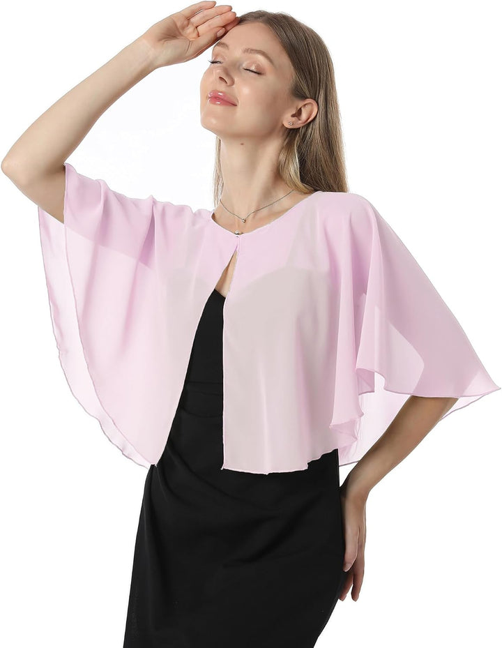 Chiffon Capelet Soft capes Shawls and Wraps for Evening Dress Wedding Cape 1920s shawl accessories f