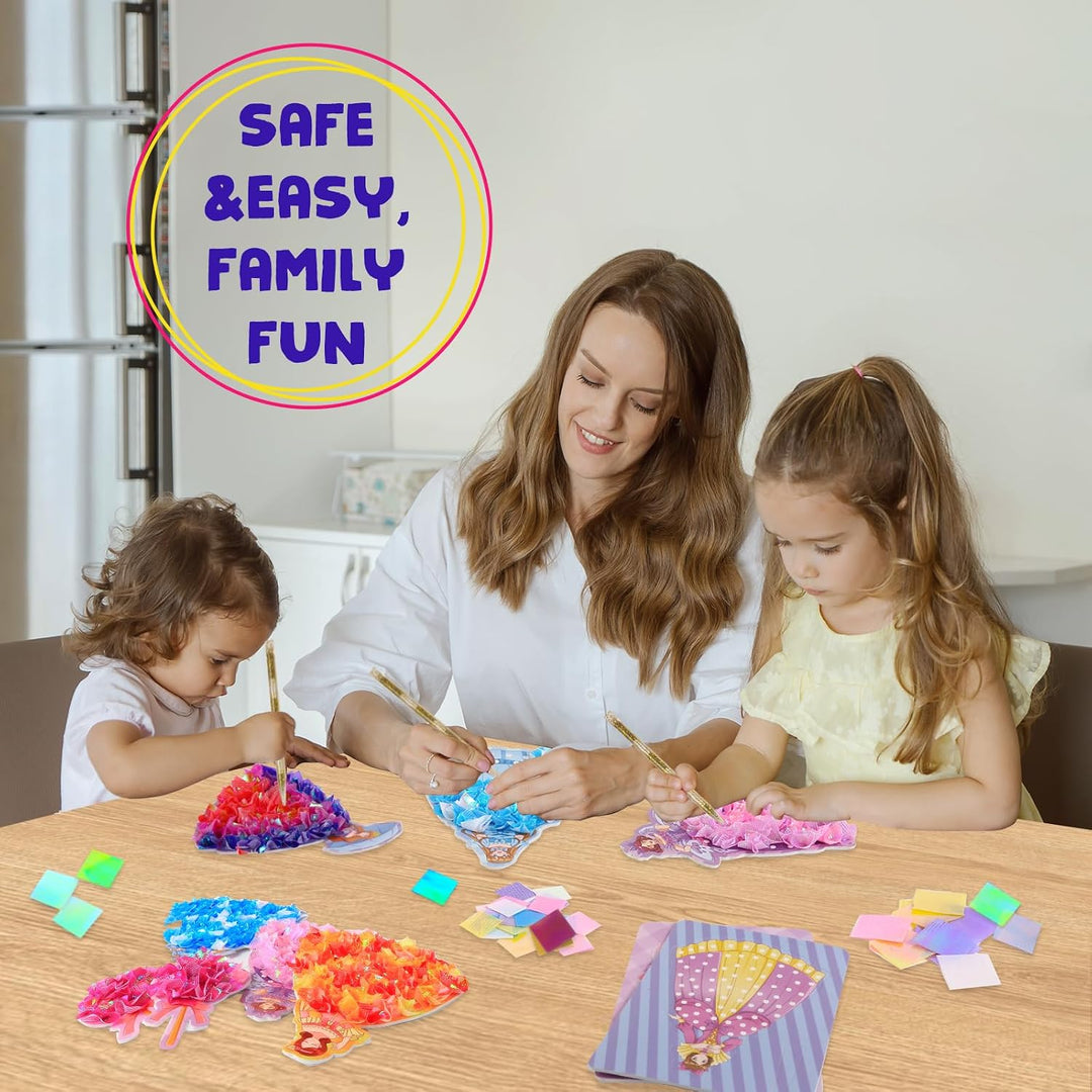 Yrinfay Poke Art Basteln Kinder - DIY 8 magische Prinzessinnen und 6 Accessoires - Prinzessin Bastel
