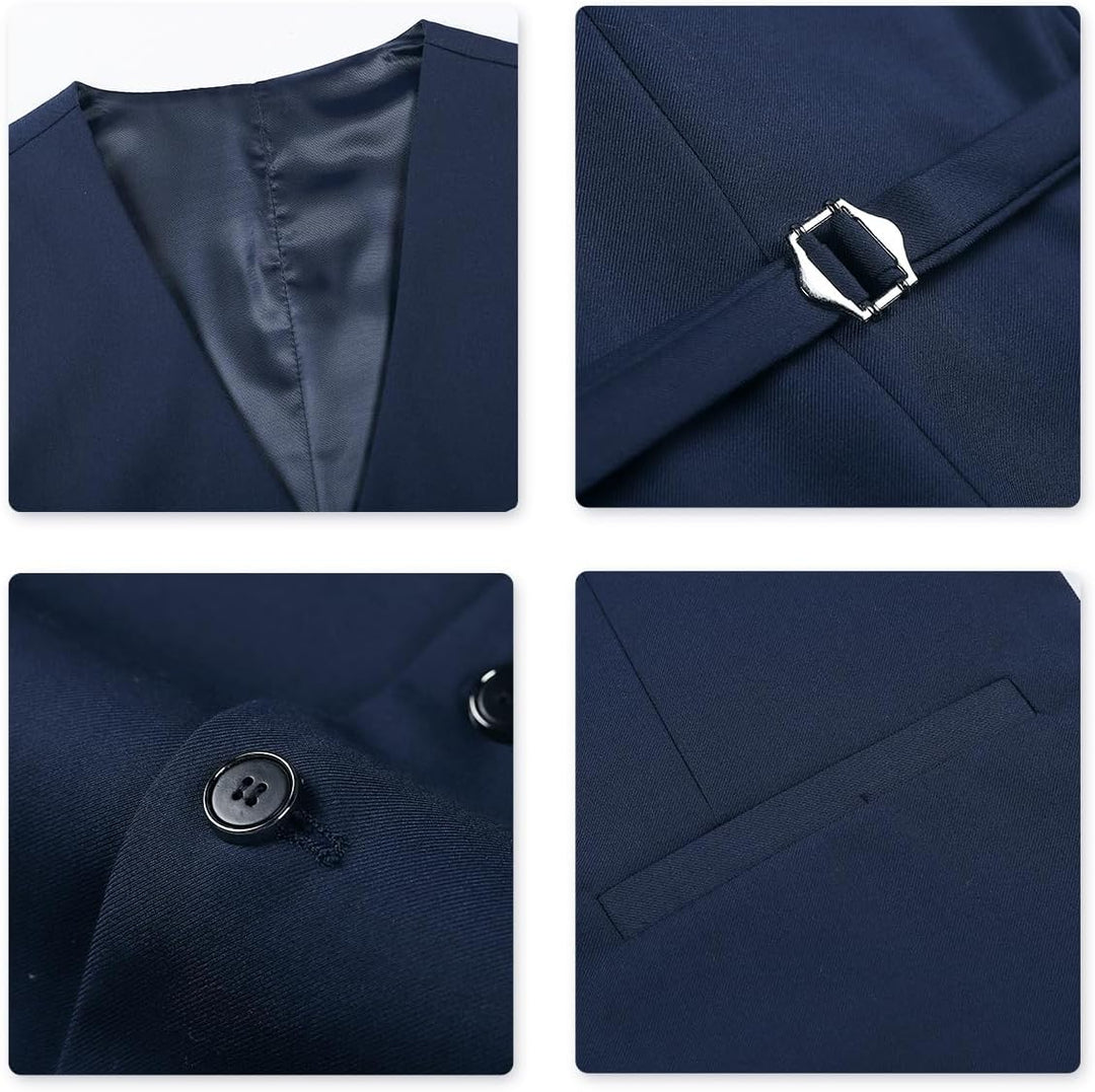 Allthemen Anzug Herren Slim Fit 3 Teilig Anzüge Modern Herrenanzug 3-Teilig Sakko Hose Weste für Bus