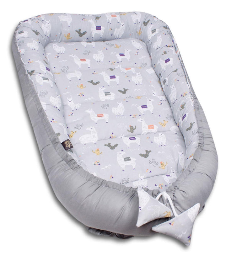 PaLulli 120x60 cm Babynest Babynestchen XXL Babykokon 2seitig 100% Baumwolle Kissen Nestchen für Bab