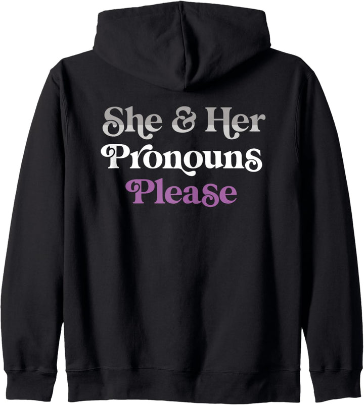 She & Her Pronouns Please Asexual LGBTQIA Ace Pride Flag Kapuzenjacke