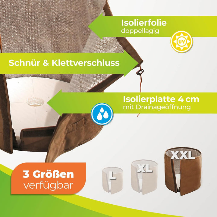 BioGreen Topfschutz XXL Ø 85 x H 90 cm | Pflanztopfschutz &amp; Winterschutz für grosse Pflanzgefässe |