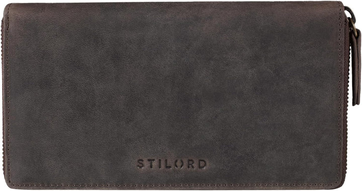 STILORD 'Emilia' Damen Portemonnaie RFID Schutz Elegante Klassische Geldbörse gross aus echtem Rinds