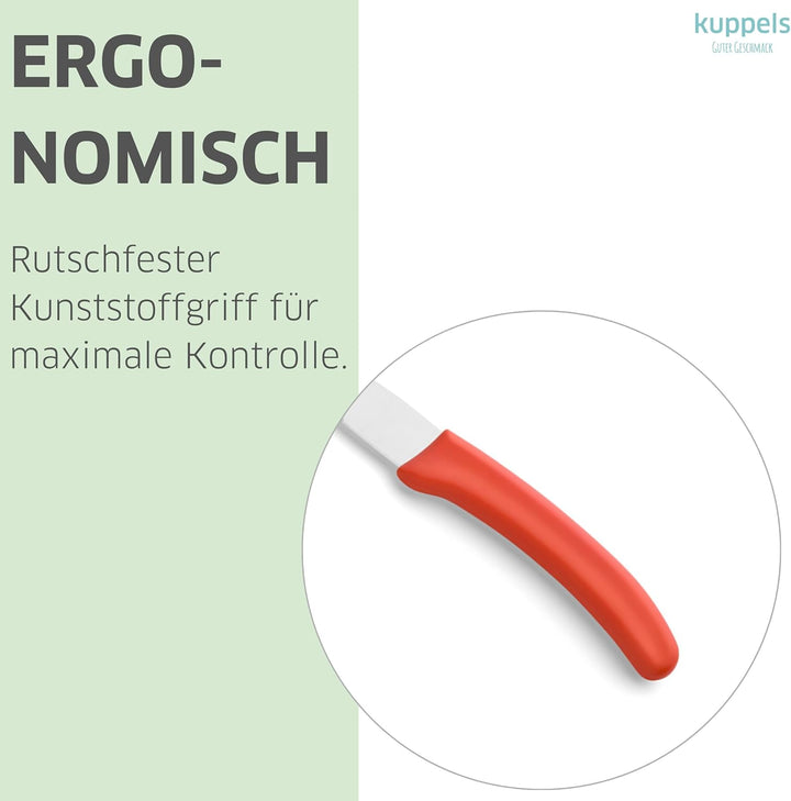 Kuppels Frühstücksmesser-Set 3-tlg, Wellenschliff-Klingen, Rot, Solingen | Tomatenmesser, Brötchenme