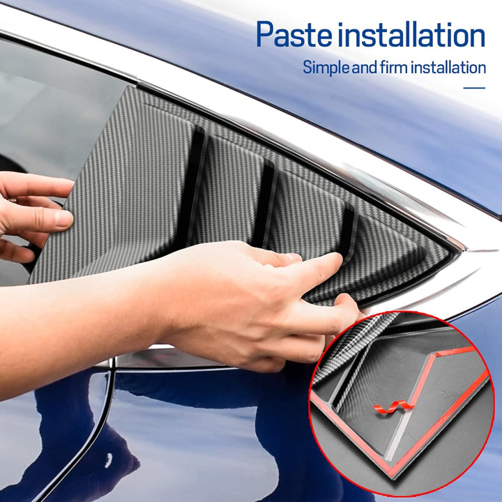 KUNGKIC Rear Side Window Louvers,Air Vent Scoop Louvers for Tesla Model 3 2017-2024,Window Scoop Lou