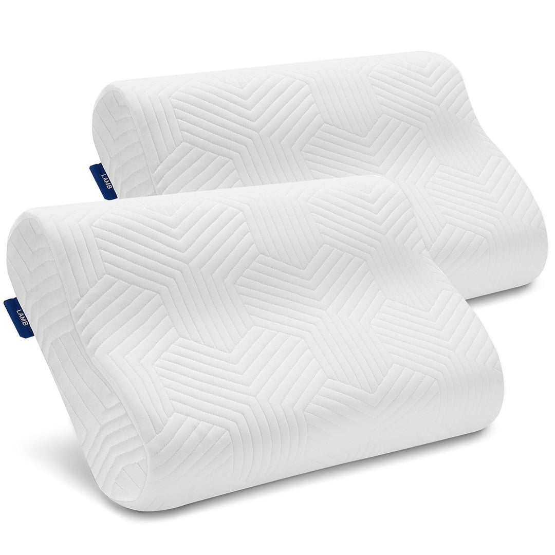 LAMB Höhenverstellbar Memory Foam Kissen Ergonomisches Nackenstützkissen 50D Dichte Abnehmbarer Bezu