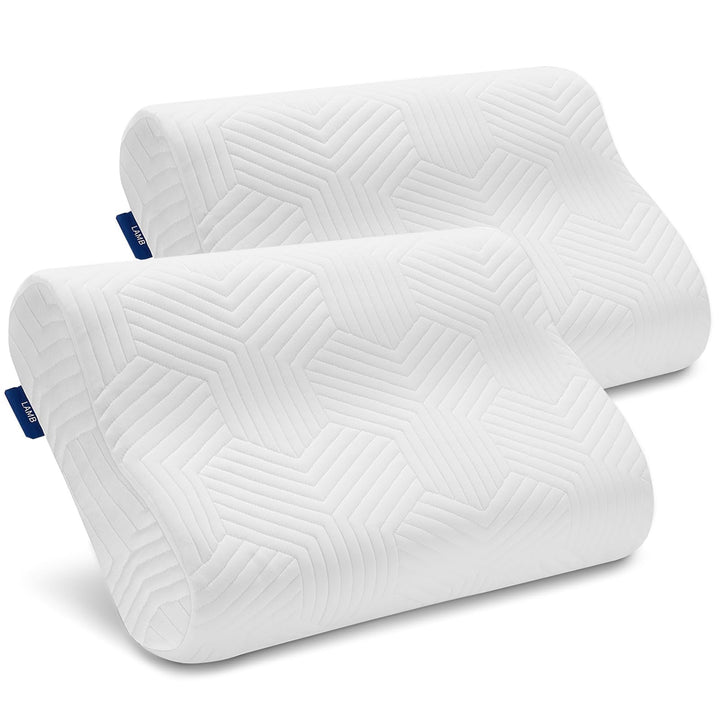 LAMB Höhenverstellbar Memory Foam Kissen Ergonomisches Nackenstützkissen 50D Dichte Abnehmbarer Bezu