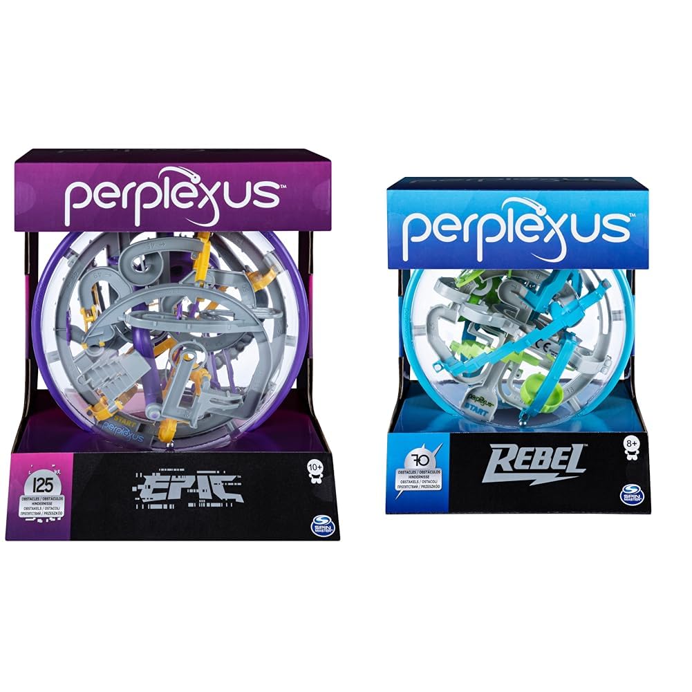 Spin Master Games 6053141 - Perplexus Epic, 3D-Labyrinth mit 125 Hindernissen & 6053147 - Perplexus