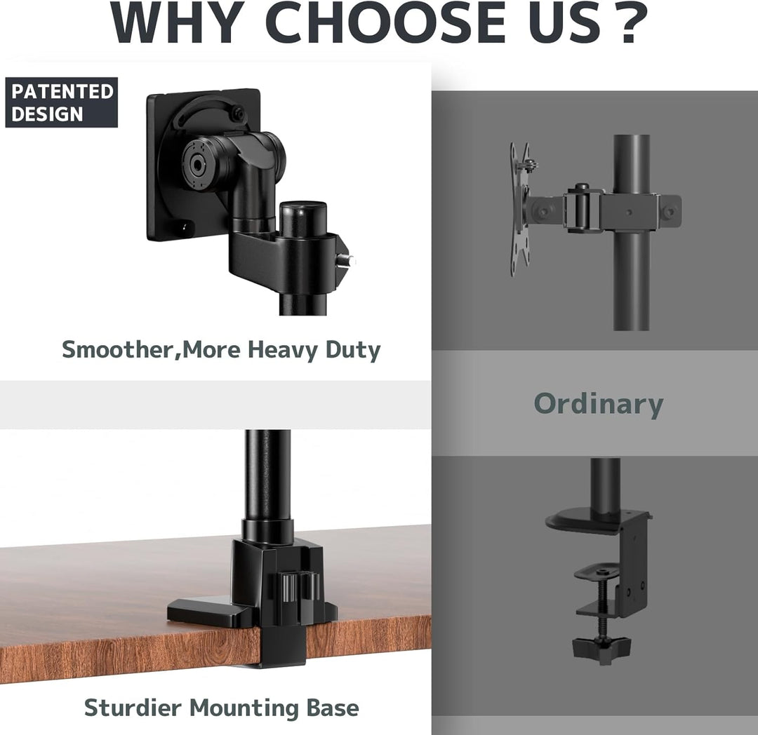 Monitor Halterung 1 Monitor 24-57 Zoll - Extra Hoch Höhenverstellbar Bildschirmhalterung, Monitor St