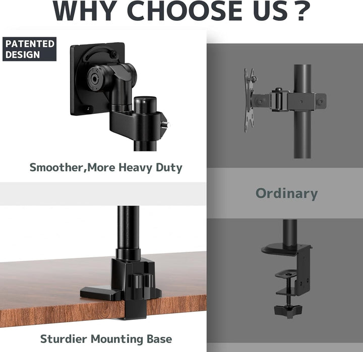 Monitor Halterung 1 Monitor 24-57 Zoll - Extra Hoch Höhenverstellbar Bildschirmhalterung, Monitor St