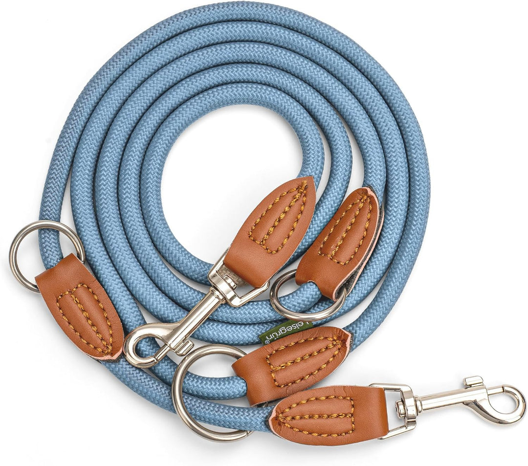 Leisegrün Hundeleine für kleine Hunde | 2 Meter | 3fach verstellbar | Nur 160 g leicht | Führleine 2