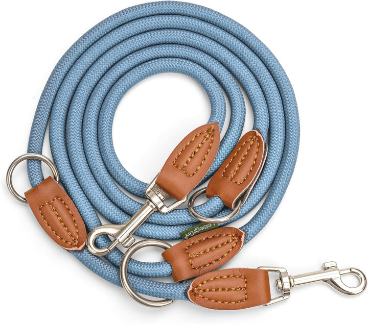 Leisegrün Hundeleine für kleine Hunde | 2 Meter | 3fach verstellbar | Nur 160 g leicht | Führleine 2