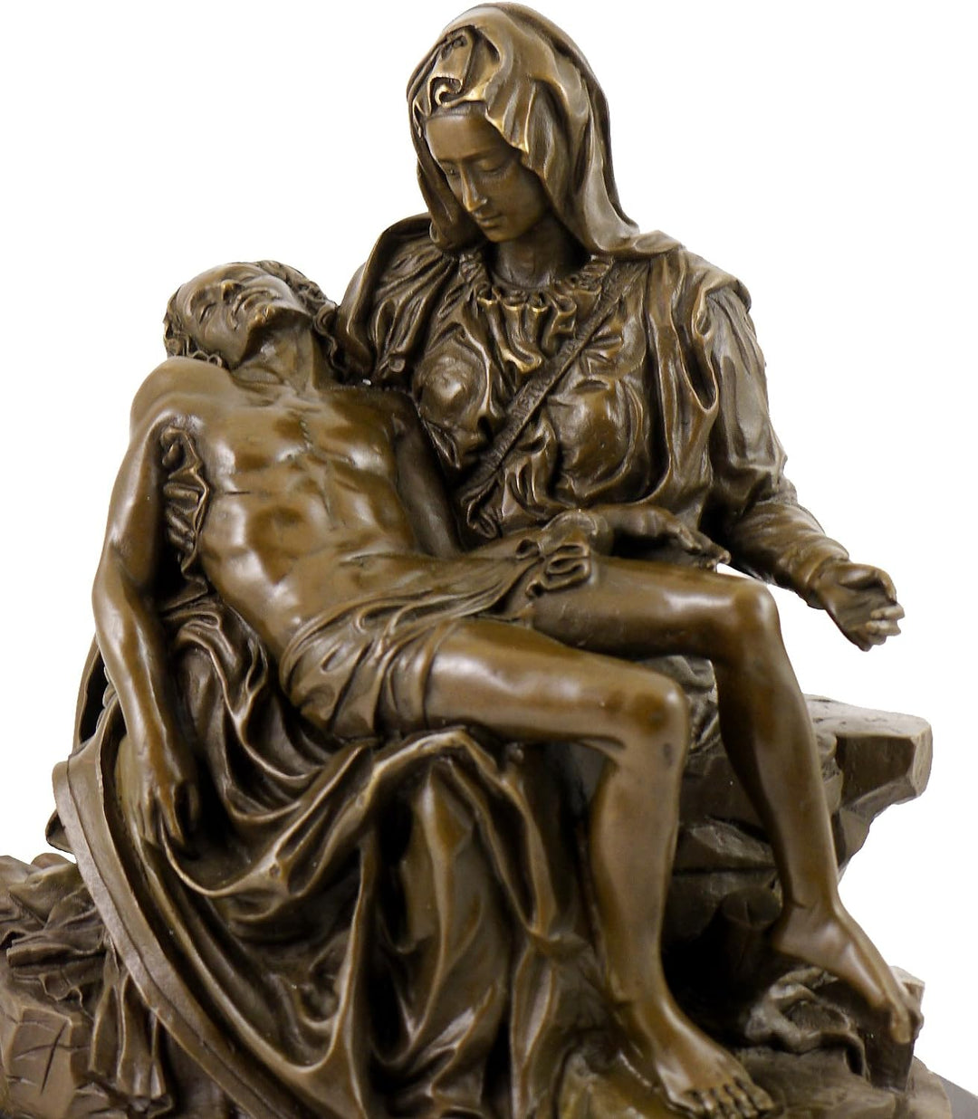 Kunst &amp; Ambiente - Römische Bronzefigur - Pietà (1499) - signiert - Michelangelo Skulptur - Echte Br