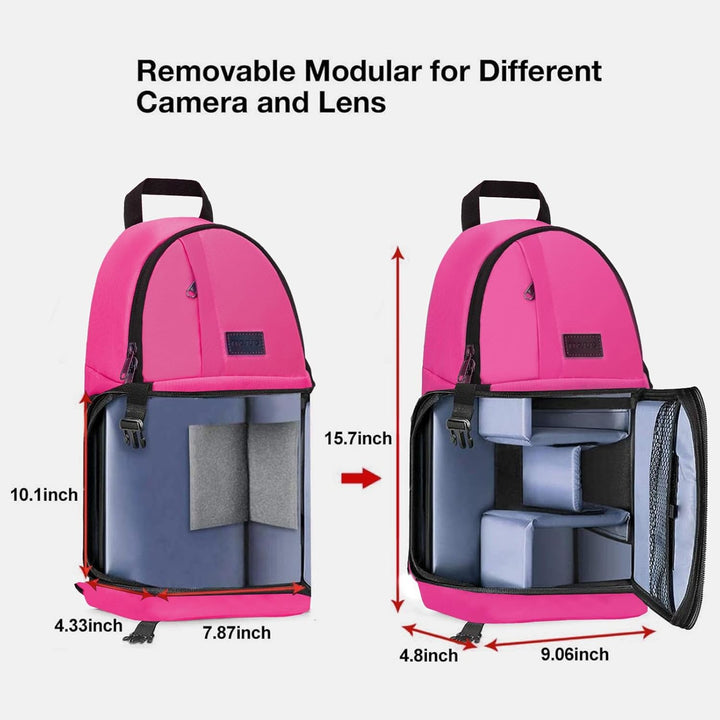 MOSISO Kameratasche Brust, DSLR/SLR/Spiegellose Kamera Rucksack Tasche Stossfester Fotografie Rucksa