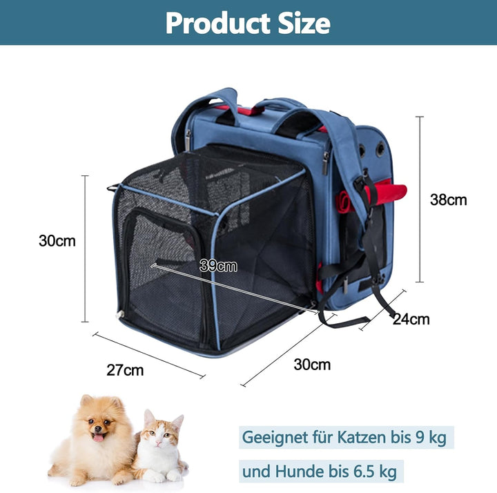 Galatée Erweiterbarer Haustierrucksack, Flugzeugzugelassener Haustierrucksack Für Katzen Und Kleine