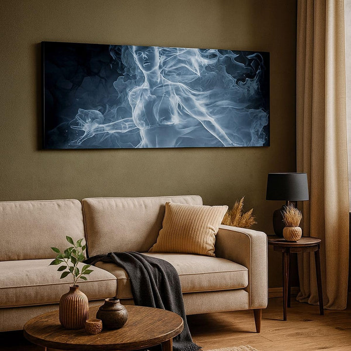 Panorama Bilder auf Leinwand 100x40cm Leinwandbild Mädchen rauch nebel kunst Gross Wanddeko Bild Sch