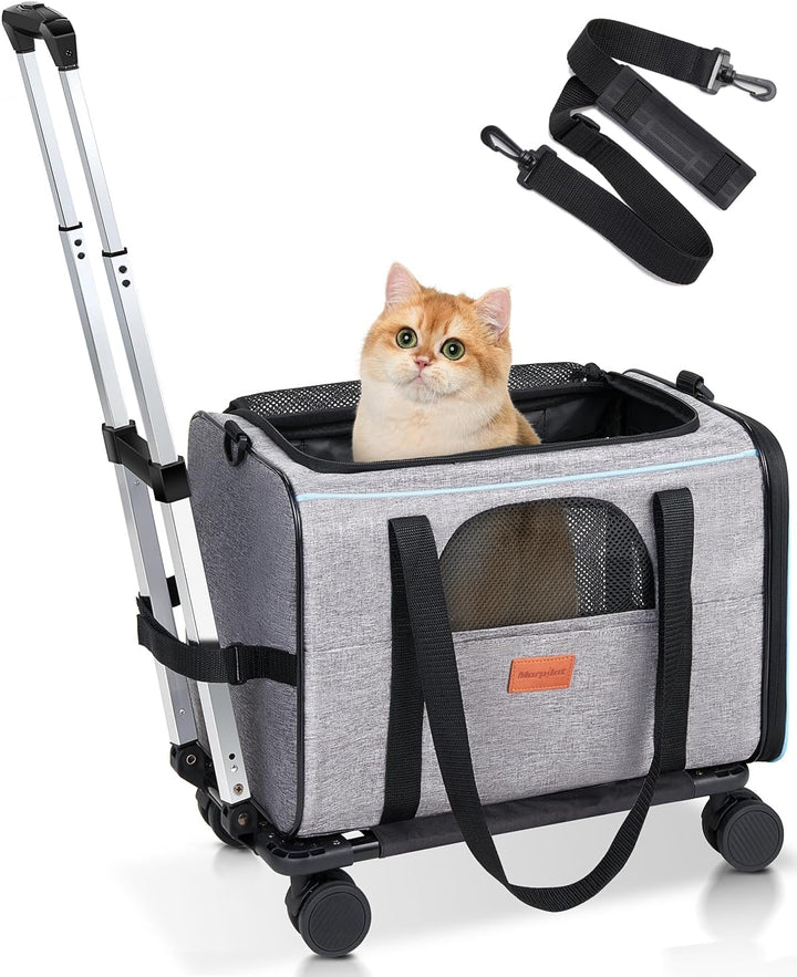 Transporttasche für Katze mit Rollen, Faltbarer Katzentransportbox Hundetragetasche Transportbox Hun