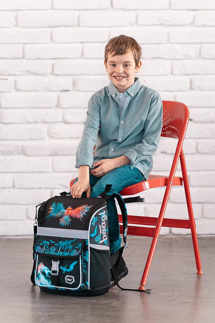 Baagl Schulranzen Jungen Mädchen Set 3 Teilig - Zippy Schultasche für 1. Klasse - Grundschule Ranzen