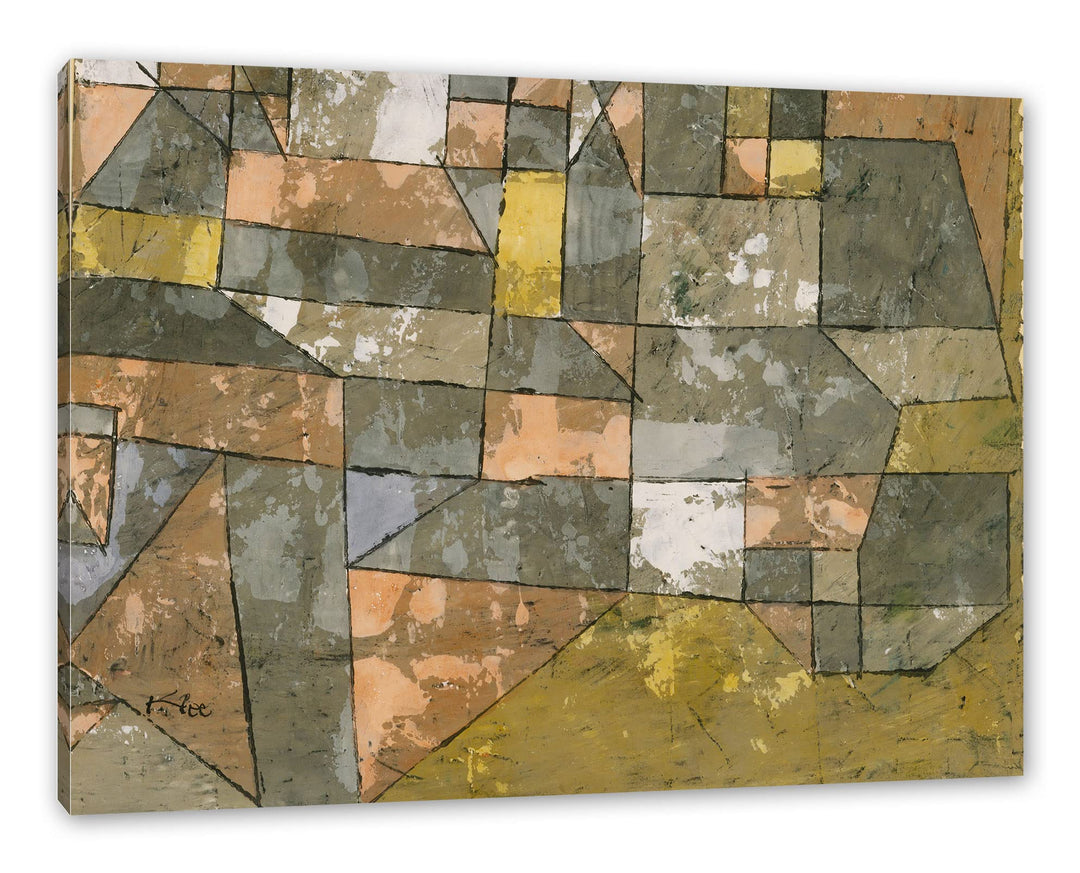 Generisch Paul Klee - Norddeutsche Stadt als Leinwandbild / Grösse: 100x70 cm / Wandbild / Kunstdruc
