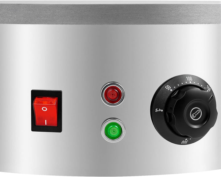 Crepes Maker 45cm Gusseisen 3000W, Crêpes Maker Profi 50-300°C Temperaturregelung, Elektrischer Crep