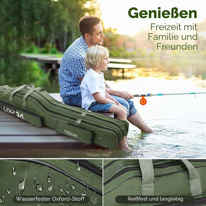 Lixada Angelrutentasche, tragbar, mit Rollen, DREI Schichten, faltbar, Angelrute, Tasche, Spule, Wer