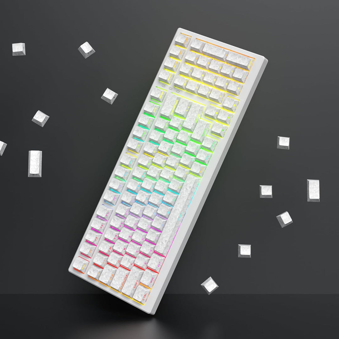 SOLIDEE PBT Double Shot Keycaps Set,Carbon Fiber Forged Textur,Cherry Profil Tastenkappen,141 Tasten