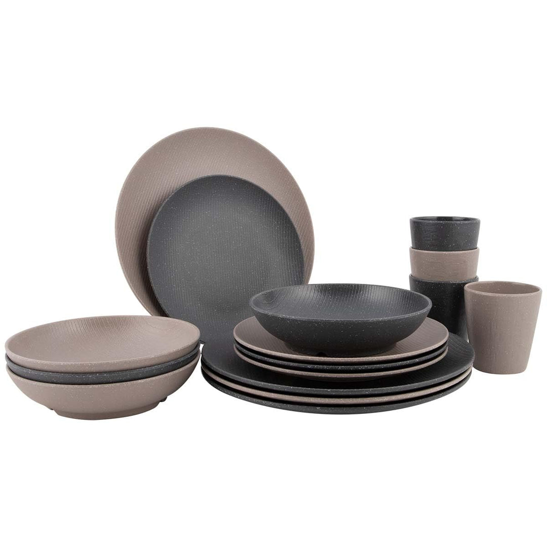 Bo-Camp - Urban Outdoor Collection - Essgeschirr - Folkestone - 16 teilig - Beige/Grau