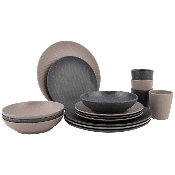 Bo-Camp - Urban Outdoor Collection - Essgeschirr - Folkestone - 16 teilig - Beige/Grau