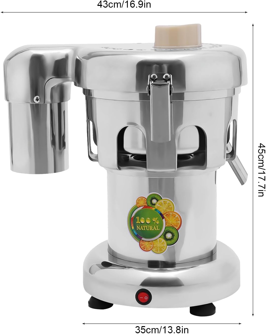 Elektrische Saftpresse Fruchtsaftpresse Edelstahl Saftpresse Gemüsesaft Juicer Trennung Orangenpress