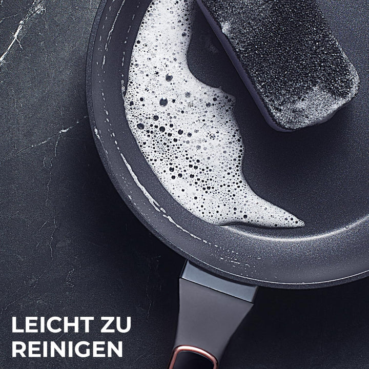 Topfset 12-teilig mit Antihaftbeschichtung - Kochtopf Set mit Deckel - Induktions Töpfe Set - Töpfe