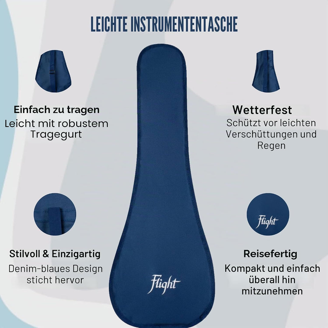 Flight, 4-saitige Travel Series Sopran-Ukulele, schwarz (TUS-35 BK), Schwarz