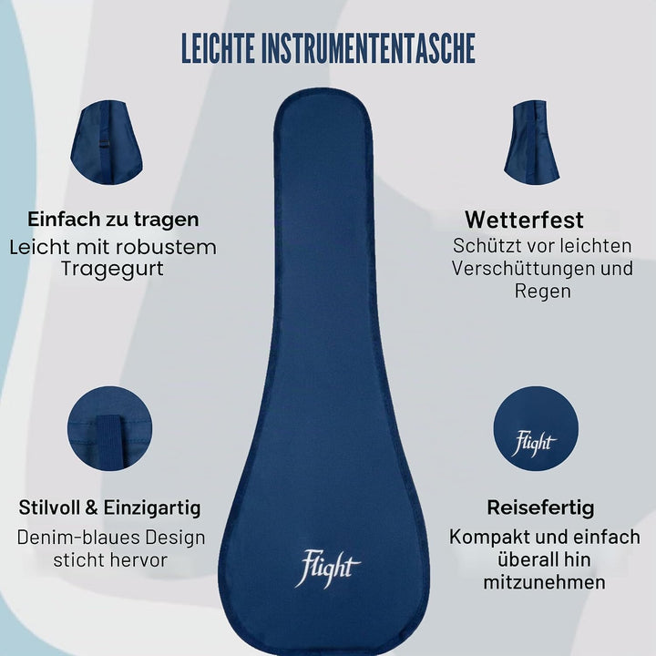 Flight, 4-saitige Travel Series Sopran-Ukulele, schwarz (TUS-35 BK), Schwarz