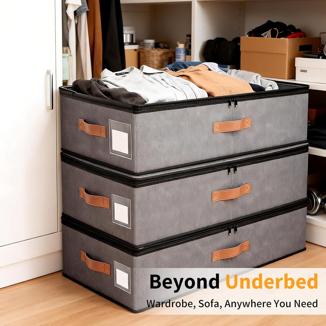 Unterbett-Aufbewahrungsbox mit Rollen,2 Stück 72L(78x42x24cm),Unterbettkommode mit Rollen,360°Drehun